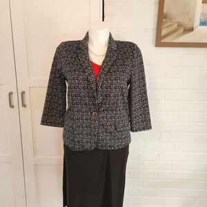 NYCC Black & White Print Blazer – 3/4 Sleeve